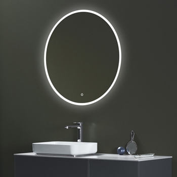 Smart speil round med LED-belysning