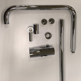 CLEAN COMPLETE PIPE (UPPER AND LOWER PIPE, HOLDER FOR SHOWER