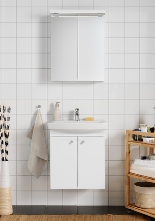 Life 600 Kompl M Speilskap Hvit M Dører