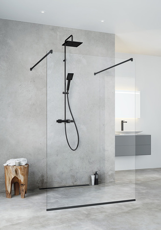 Dusjvegg Igloo Pro I-Wall 130 Klarglass Svart