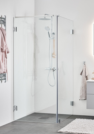 Dusjhjørne Infinity Combi Dør/Vegg 100X80 Krom
