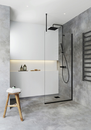 Dusjvegg Igloo Pro I-Wall 70 Klarglas Svart