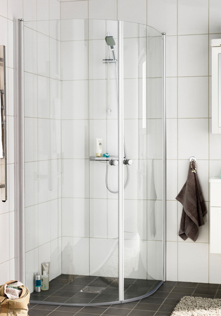 Dusjhjørne Look R 80X80 Klarglass