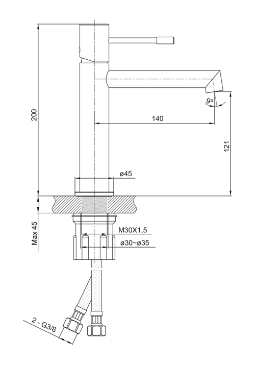 BLANDEBATTERI SHAPE LAV KROM