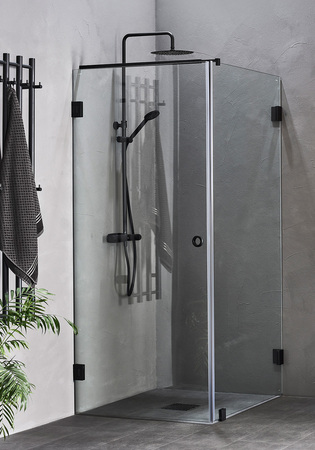 Dusjhjørne Infinity Combi Dør/Vegg 100X100 Svart