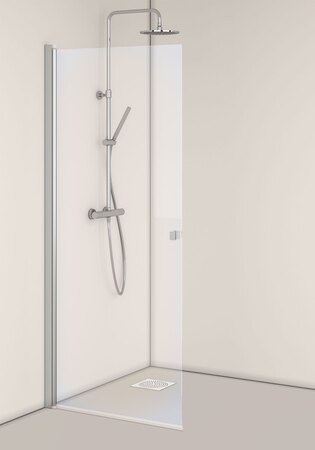 Dusjdør Igloo Pro Rett Klarglass 100 Aluminium
